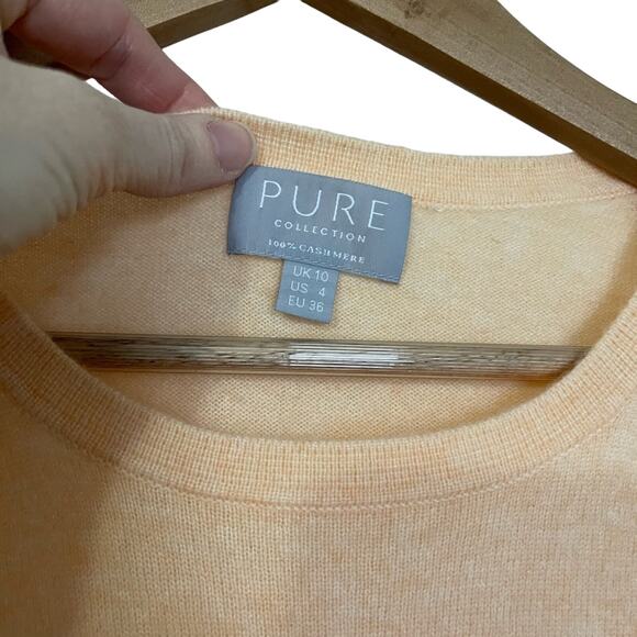 Preloved 100% Cashmere crew neck peach sweater - 4 - Picture 5 of 7